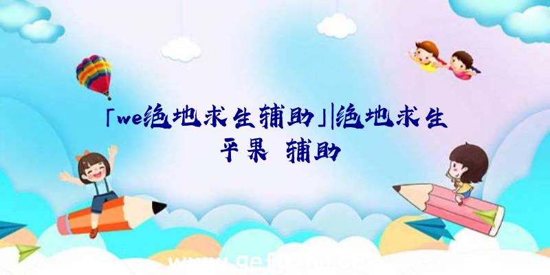 「we绝地求生辅助」|绝地求生平果